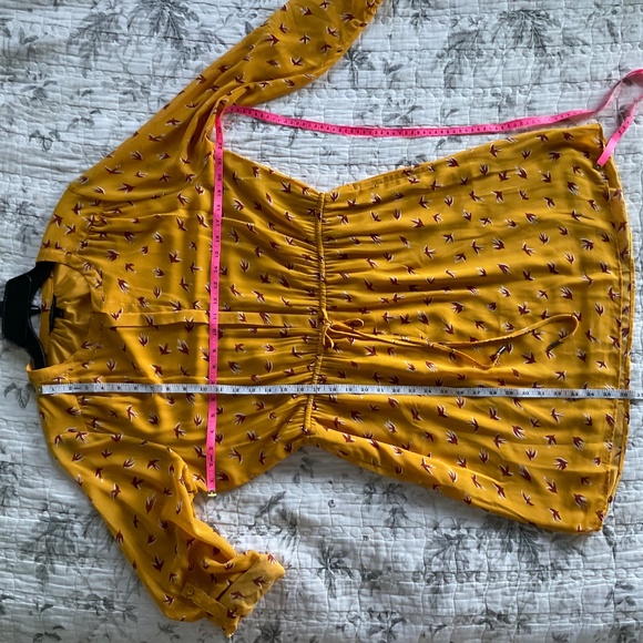 Signature Studio Sheer Women's Bird Dress Gold Color Size Large - Picture 5 of 8